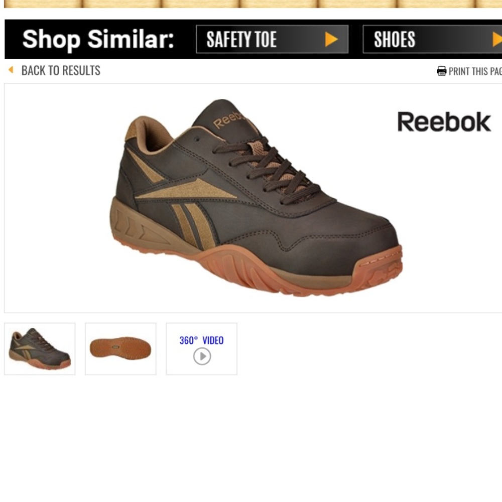 Men's Reebok Composite Toe Metal Free Work Shoe